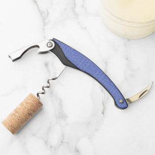 Greek Meander Key Square H Pattern Blue Waiter's Corkscrew