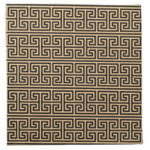 Greek Meander Key Square H Pattern Brown Cloth Napkin