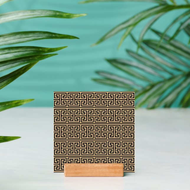 Greek Meander Key Square H Pattern Brown Holder (Insitu 2)