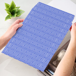 Greek Meander Key Squares Pattern Blue Envelope Mailers