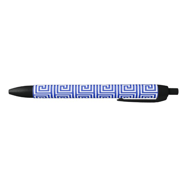 Greek Meander Key Squares Pattern Blue Pen (Bottom)
