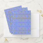 Greek Meander Key Squares Pattern Blue Pocket Folder