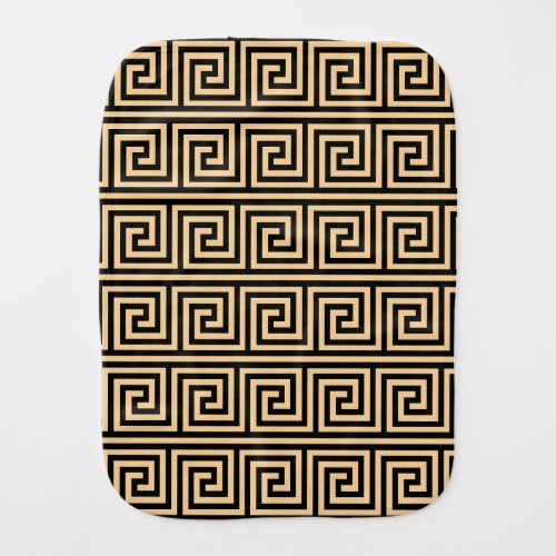 Greek Meander Key Squares Pattern Brown Baby Burp Cloth