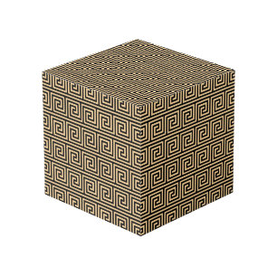 Greek Meander Key Squares Pattern Brown Cube