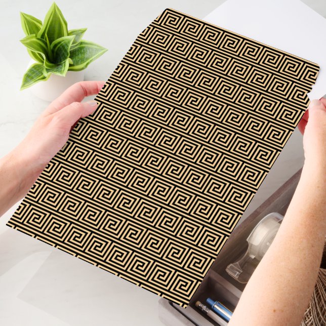 Greek Meander Key Squares Pattern Brown Envelope Mailers (Desk)