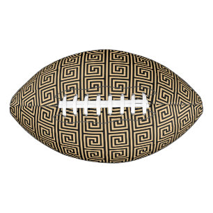 Greek Meander Key Squares Pattern Brown Football