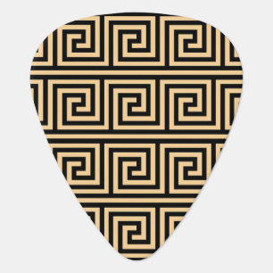 Greek Meander Key Squares Pattern Brown Guitar Pick