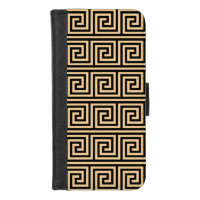 Greek Meander Key Squares Pattern Brown