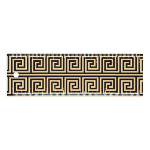 Greek Meander Key Squares Pattern Brown Ruler