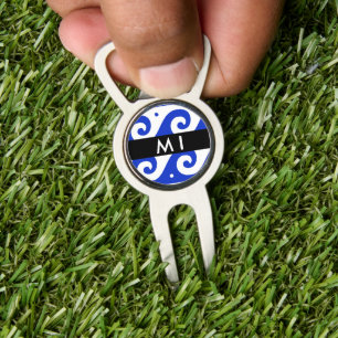 Greek Meander Key, Wave Key, Blue, Your Name Divot Tool