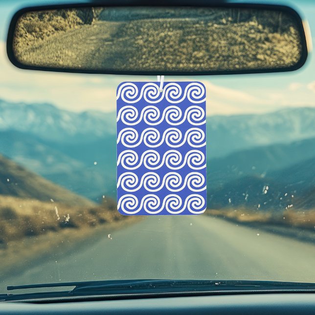 Greek Meander Key Waves Pattern Blue Air Freshener (Creator Uploaded)