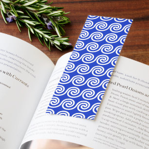 Greek Meander Key Waves Pattern Blue Bookmarks