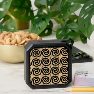 Greek Meander Key Waves Pattern Brown Bluetooth Speaker