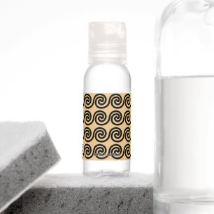 Greek Meander Key Waves Pattern Brown Hand Sanitizer