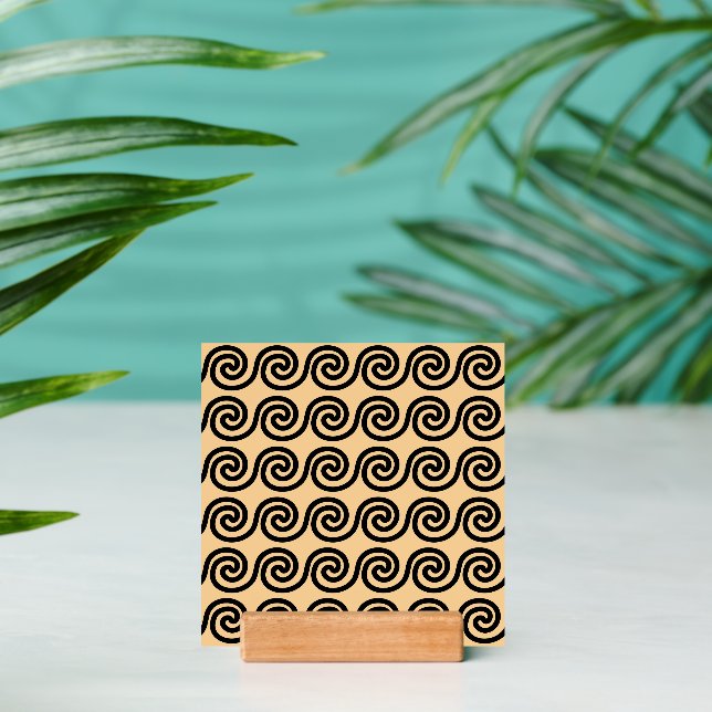 Greek Meander Key Waves Pattern Brown Holder (Insitu 2)