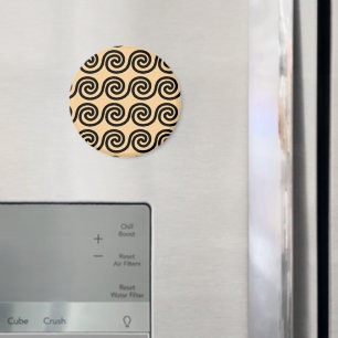 Greek Meander Key Waves Pattern Brown Magnet