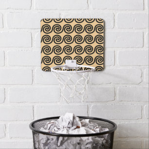 Greek Meander Key Waves Pattern Brown Mini Basketball Hoop
