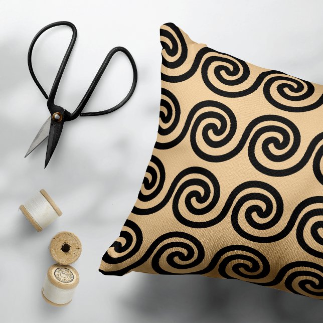 Greek Meander Key Waves Pattern Brown Pet Bed (Creator Uploaded)