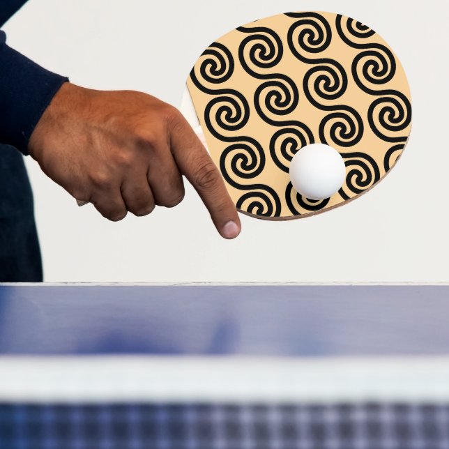 Greek Meander Key Waves Pattern Brown Ping Pong Paddle (Insitu)