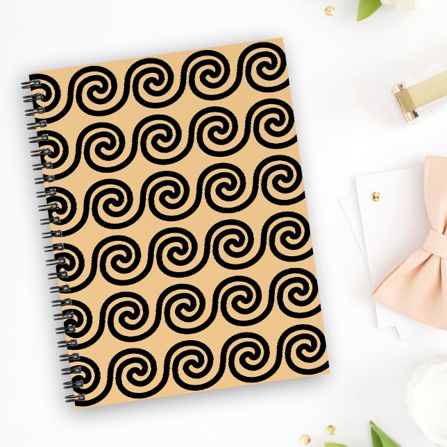 Greek Meander Key Waves Pattern Brown Planner (Creator Uploaded)