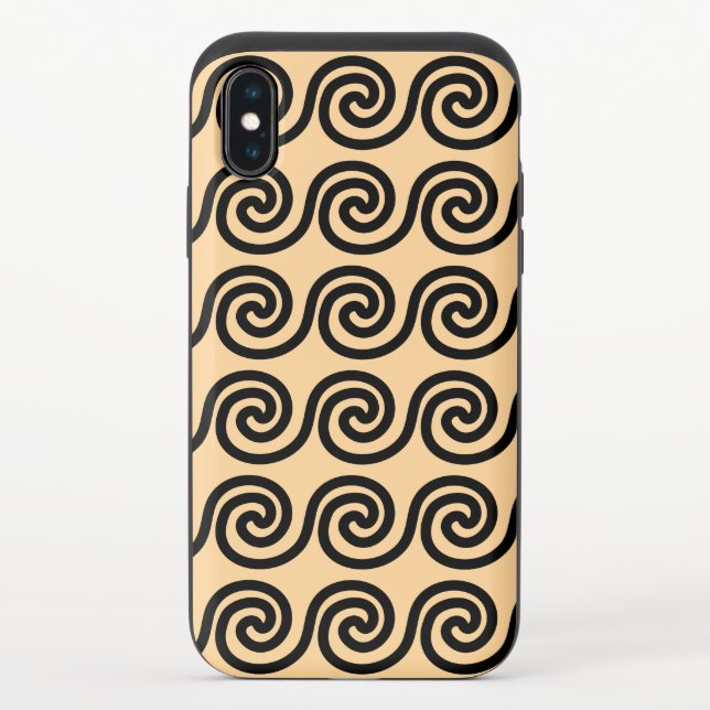 Greek Meander Key Waves Pattern Brown Uncommon iPhone Case (Back)