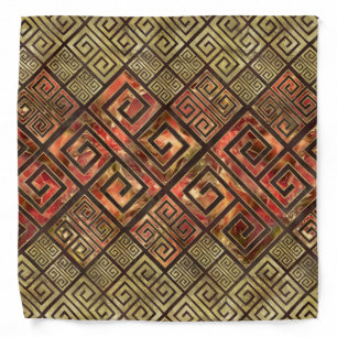 Greek Meander Pattern - Greek Key Ornament Bandana