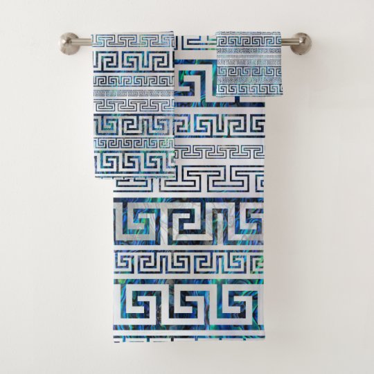 Greek Meander Pattern Greek Key Ornament Bath Towel Set