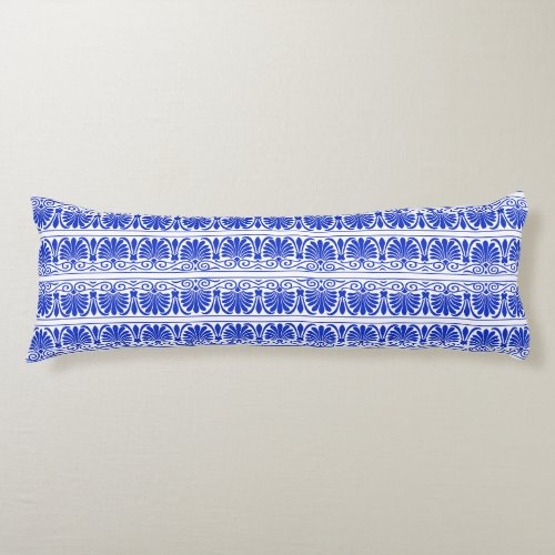 Greek Mediterranean Arabesque Pattern Blue Body Pillow