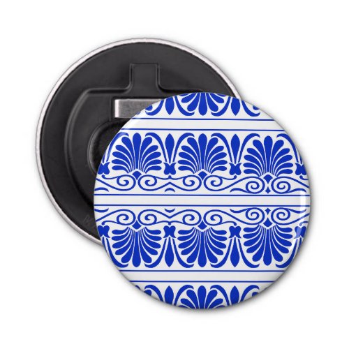 Greek Mediterranean Arabesque Pattern Blue Bottle Opener