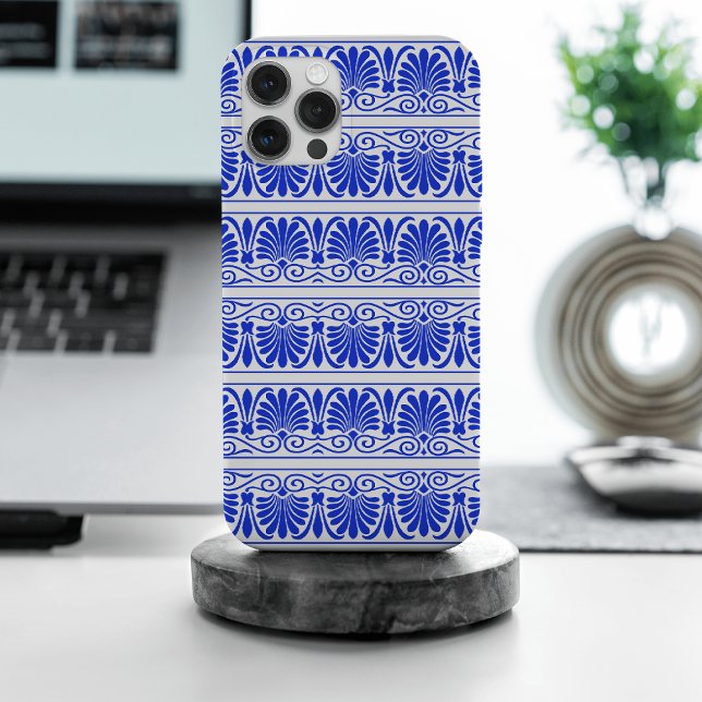 Greek Mediterranean Arabesque Pattern Blue Case-Mate iPhone Case (Creator Uploaded)