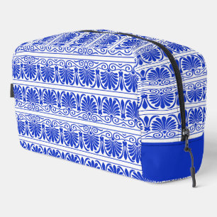 Greek Mediterranean Arabesque Pattern Blue Dopp Kit