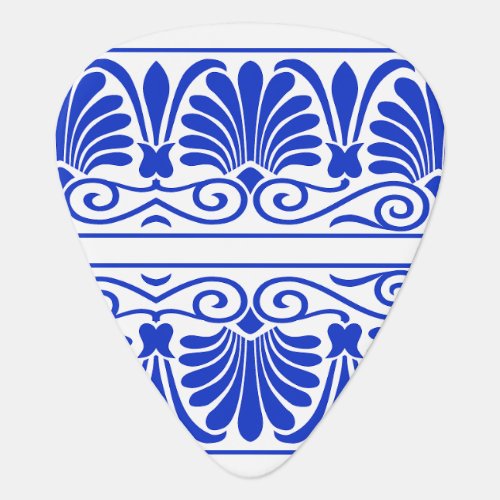 Greek Mediterranean Arabesque Pattern Blue Guitar Pick