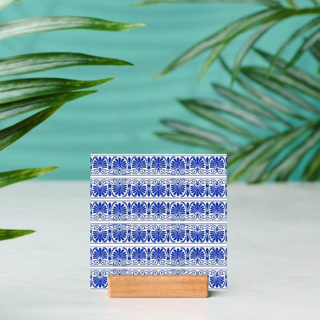 Greek Mediterranean Arabesque Pattern Blue Holder (Insitu 2)
