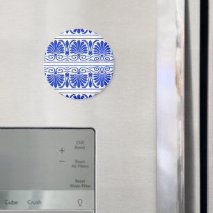 Greek Mediterranean Arabesque Pattern Blue Magnet