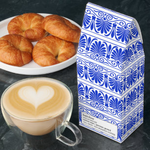 Greek Mediterranean Arabesque Pattern Blue Roasted Coffee