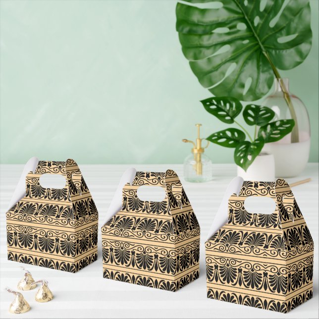 Greek Mediterranean Arabesque Pattern Brown Favor Boxes (Multiple)