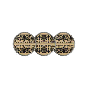 Greek Mediterranean Arabesque Pattern Brown Golf Ball Marker