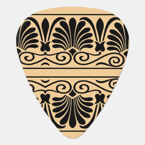 Greek Mediterranean Arabesque Pattern Brown Guitar Pick