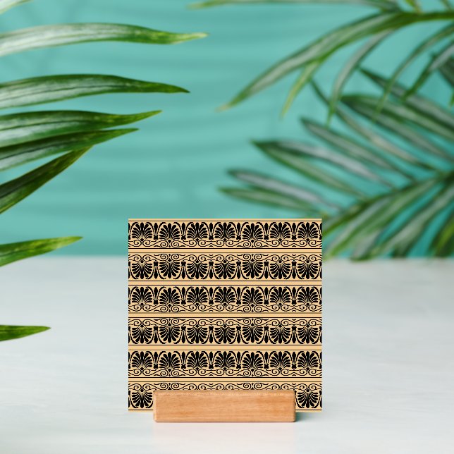 Greek Mediterranean Arabesque Pattern Brown Holder (Insitu 2)