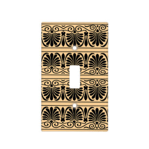Greek Mediterranean Arabesque Pattern Brown Light Switch Cover