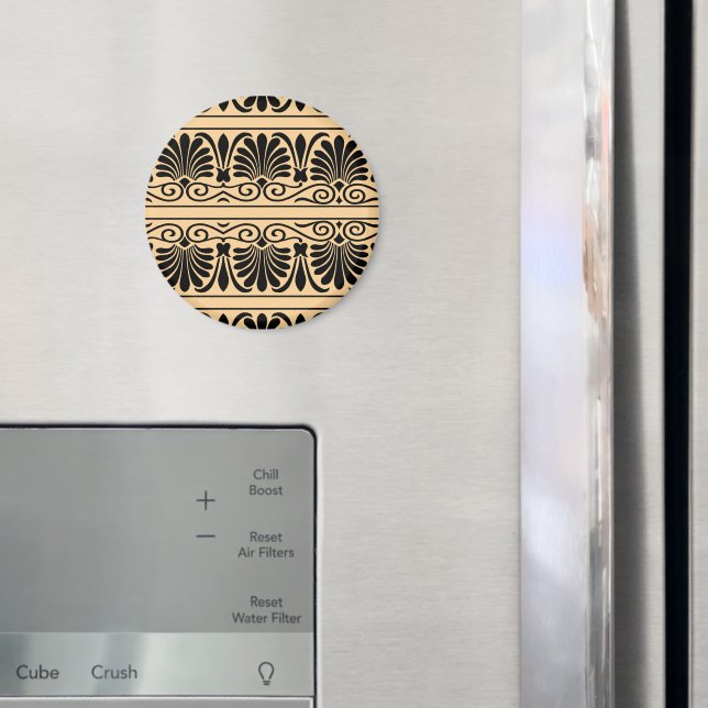 Greek Mediterranean Arabesque Pattern Brown Magnet (In Situ (Fridge))