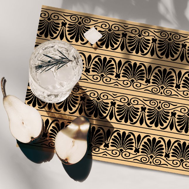Greek Mediterranean Arabesque Pattern Brown Placemat (Creator Uploaded)
