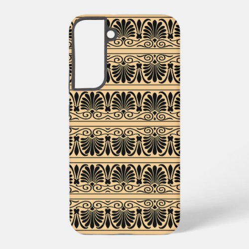 Greek Mediterranean Arabesque Pattern Brown Samsung Galaxy S22 Case