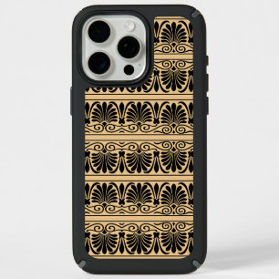 Greek Mediterranean Arabesque Pattern Brown iPhone 15 Pro Max Case