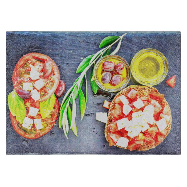"Greek & Mediterranean Diet" Cute Photo. Buy Now Cutting Board (Front)