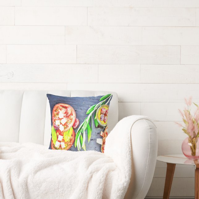 "Greek & Mediterranean Diet" Cute Photo. Buy Now Throw Pillow (Couch)