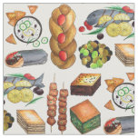 Greek Mediterranean Food Gyro Tzatziki Baklava Fabric