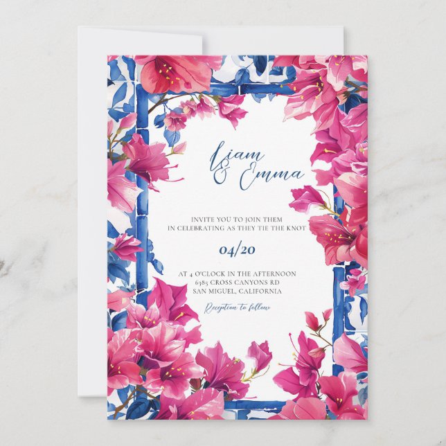 Greek mediterranean Invite Wedding Destination (Front)