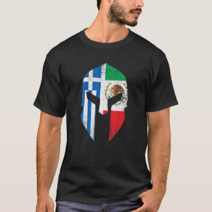 Greek Mexican Flag Mexico Greece Helmet T Shirt