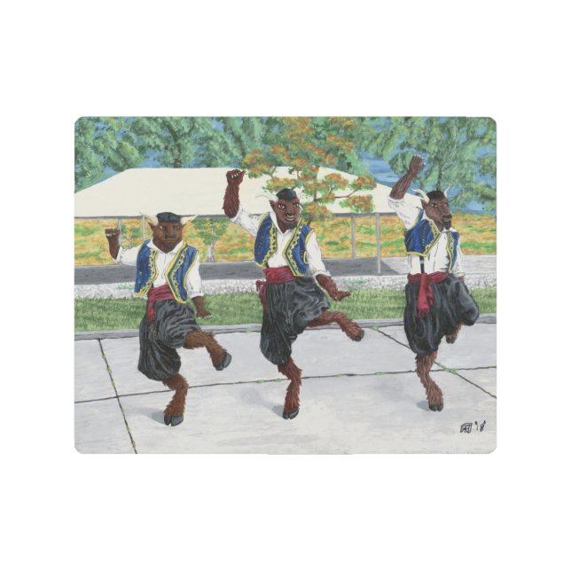 Greek Minotaurs Dancing Metal Fantasy Wall Art (Front)